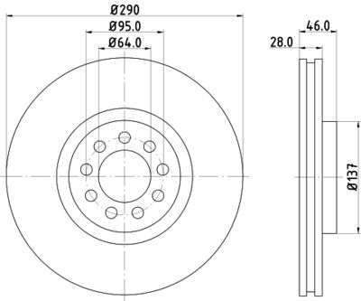 8DD355117461 HELLA PAGID Тормозной диск