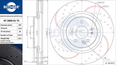 RT2890GLT5 ROTINGER Тормозной диск