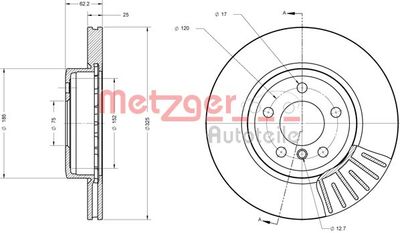 6110319 METZGER Тормозной диск