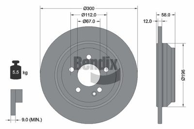 BDS1187 BENDIX Braking Тормозной диск