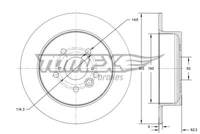 TX7191 TOMEX Brakes Тормозной диск