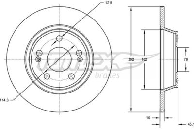 TX7258 TOMEX Brakes Тормозной диск