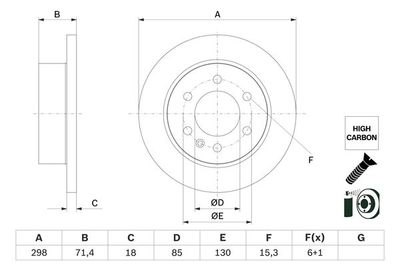 0986479H06 BOSCH Тормозной диск