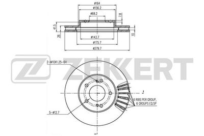 BS5796 ZEKKERT Тормозной диск