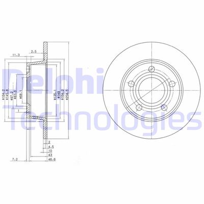 BG3672 DELPHI Тормозной диск