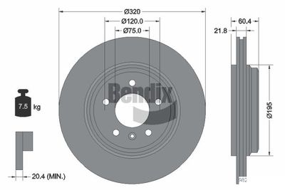 BDS1389 BENDIX Braking Тормозной диск