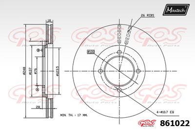 861022 MAXTECH Тормозной диск