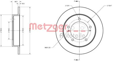 6110685 METZGER Тормозной диск