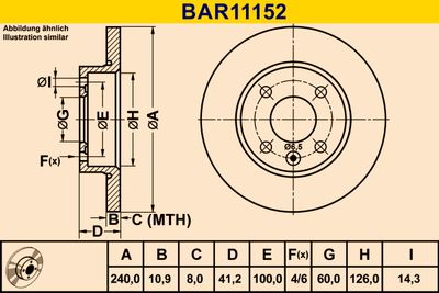 BAR11152 BARUM Тормозной диск