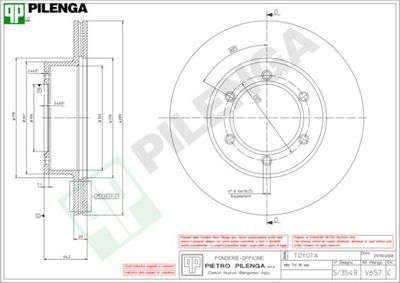 V657 PILENGA Тормозной диск