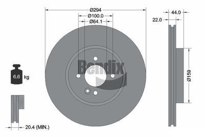 BDS1684HC BENDIX Braking Тормозной диск