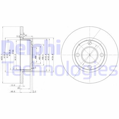 BG2752 DELPHI Тормозной диск