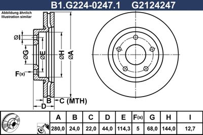 B1G22402471 GALFER Тормозной диск