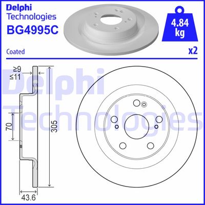 BG4995C DELPHI Тормозной диск