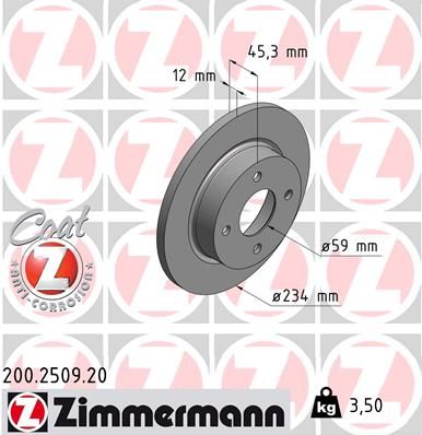 200250920 ZIMMERMANN Тормозной диск