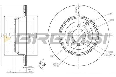 CD8085V BREMSI Тормозной диск