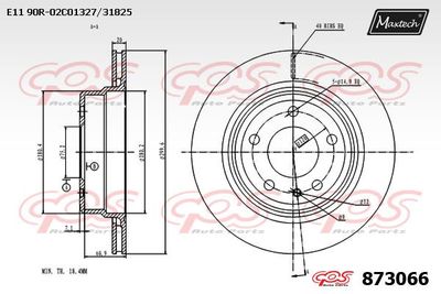 873066 MAXTECH Тормозной диск