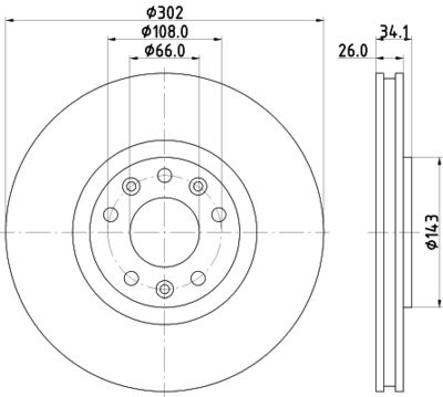 8DD355120501 HELLA PAGID Тормозной диск