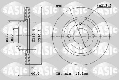 6106001 SASIC Тормозной диск