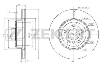 BS5916 ZEKKERT Тормозной диск