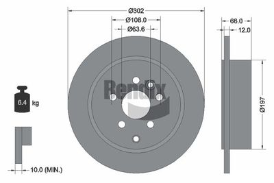 BDS1702 BENDIX Braking Тормозной диск