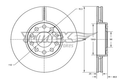 TX7065 TOMEX Brakes Тормозной диск