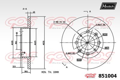 851004 MAXTECH Тормозной диск