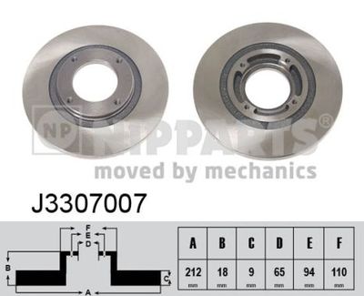 J3307007 NIPPARTS Тормозной диск