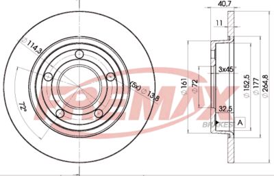 BD3275 FREMAX Тормозной диск