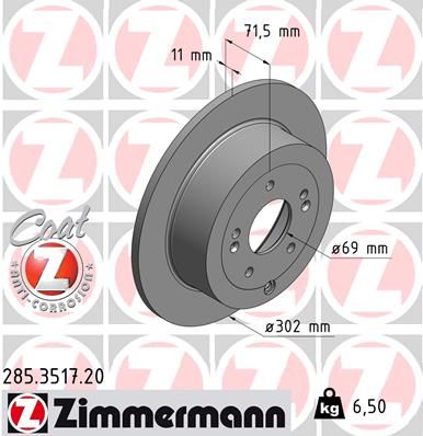 285351720 ZIMMERMANN Тормозной диск