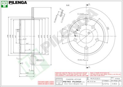 5183 PILENGA Тормозной диск