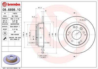 08689810 BREMBO Тормозной диск