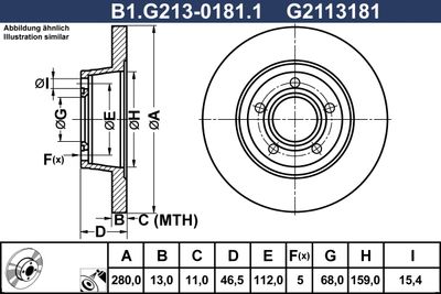 B1G21301811 GALFER Тормозной диск