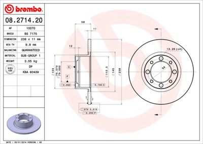 BS7175 BRECO Тормозной диск