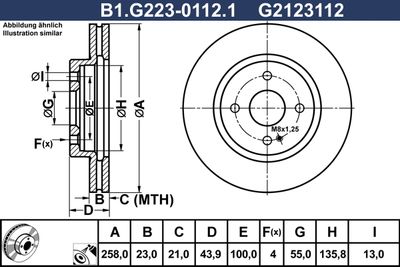 B1G22301121 GALFER Тормозной диск