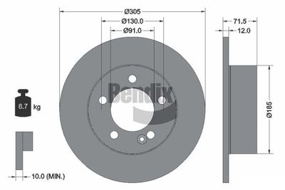 BDS1368 BENDIX Braking Тормозной диск