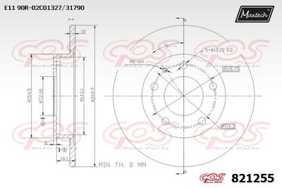 821255 MAXTECH Тормозной диск