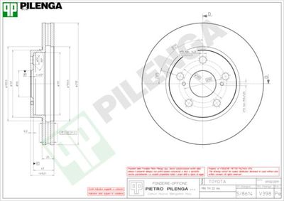 V398 PILENGA Тормозной диск