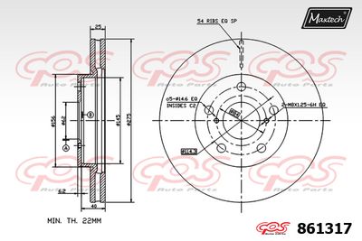 861317 MAXTECH Тормозной диск