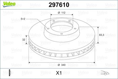 297610 VALEO Тормозной диск