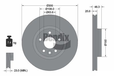 BDS1533 BENDIX Braking Тормозной диск