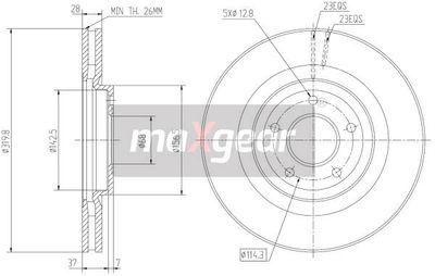 192364MAX MAXGEAR Тормозной диск