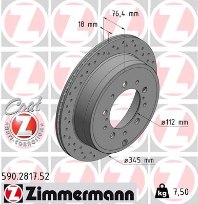 590281752 ZIMMERMANN Тормозной диск