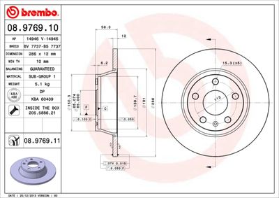 08976910 BREMBO Тормозной диск