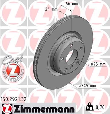 150292132 ZIMMERMANN Тормозной диск