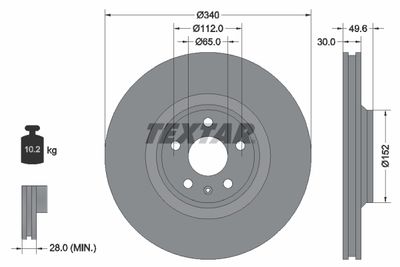 92160505 TEXTAR Тормозной диск