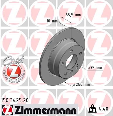 150342520 ZIMMERMANN Тормозной диск