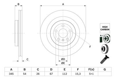 0986479F69 BOSCH Тормозной диск