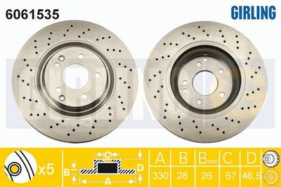 6061535 GIRLING Тормозной диск