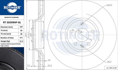 RT20249HPGL ROTINGER Тормозной диск